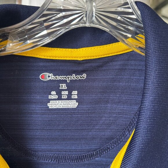 Michigan Wolverines Blue Men's Polo by Champion Size Extra Large Polyester - Picture 3 of 7